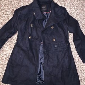Forever21 double breasted navy coat